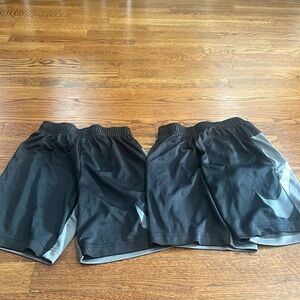 nike black and silver shorts